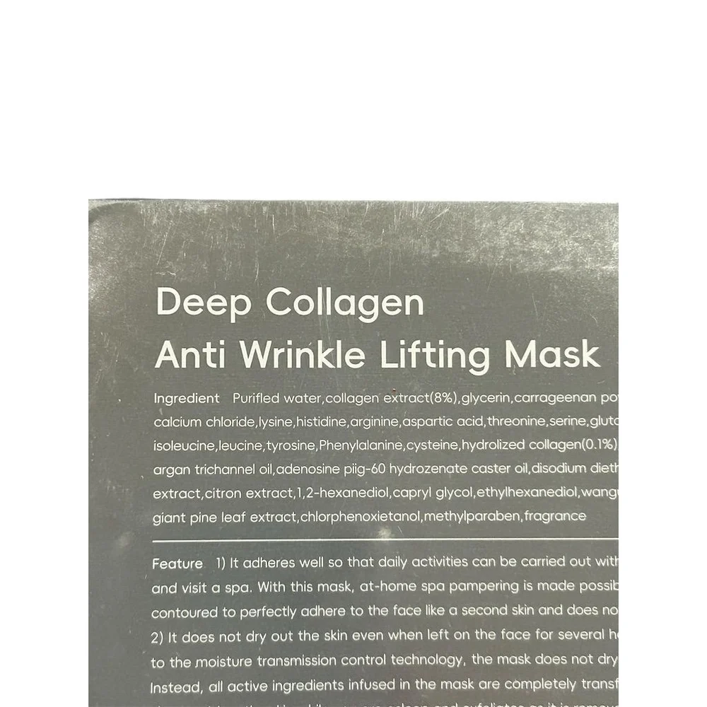 Deep Collagen Anti Wrinkle Lifting Face 9 Masks Anti-Aging NEW Sealed - Picture 4 of 11